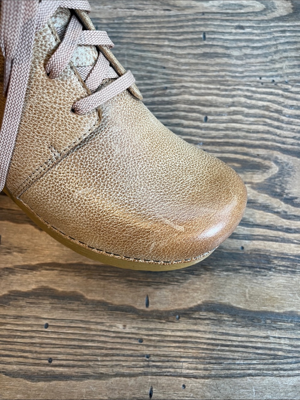 Dansko Sigourney tan clog lace up boot leather size 8.5-9 size 39 - Picture 9 of 13